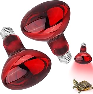 Udbrud Reptile Heat Lamp Terrarium, Pack of 2 Reptiles Red Light Lamp 100 W Infrared Lamp Heat Lamp Bulb E27 Infrared Heating Lamp for Turtles Chickens Dogs Snakes Amphibians (Red) product image