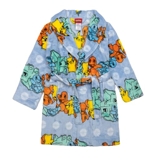 Pokemon Boys' Soft Fleece Bathrobe Kids' Fluffy Robe Sleepwear