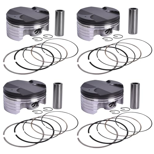 4 Sets 75mm Piston and Piston Rings Kit for Honda CBR1000RR CBR1000 RR 2004 2005 2007/ CBR900RR CBR900 RR 2002 2003/13101-MEL-010 13101-MCJ-750