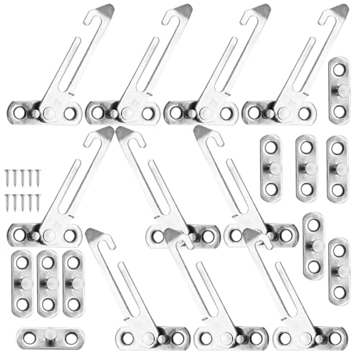 Gkhlg 10 Packs UPVC Window Restrictors Stainless Steel 304 Child Safety Window Opening Restrictors with Screws Precision-Designed for UPVC Windows for Homes for Bedrooms Kitchens Offices