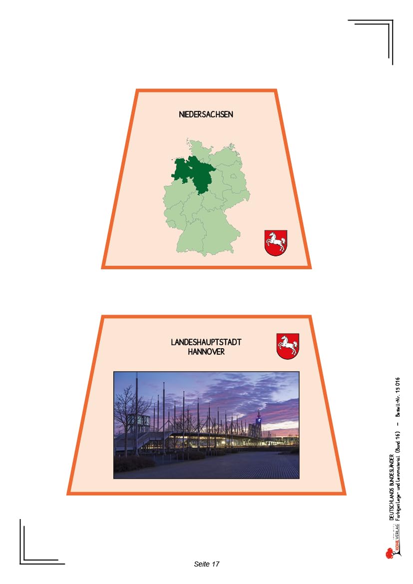 Deutschlands Bundesländer Legematerial Legestern Montessori Erdkunde Sachunterricht Grundschule Sekundarstufe Klasse 4 5 6 7 8 | Wappen Hauptstädte ... (Montessori-Reihe: Lern- und Legematerial)