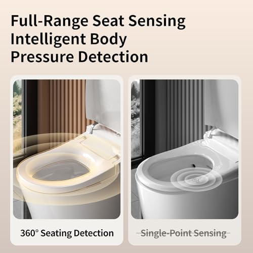 Inodoro Inteligente con Bidet – Apertura/Cierre Automático, Asiento Calefactable, Agua Caliente Instantánea, Bomba Integrada, Secador, Boquilla Autolimpiante y Luz Nocturna – Inodoro de Una Pieza para Baño Moderno miniatura 3