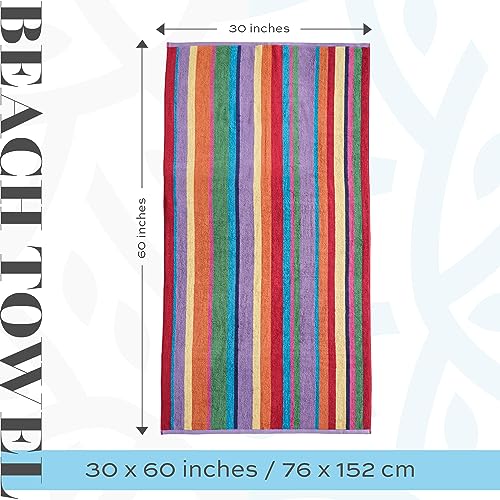 White Classic Cotton Beach Towels Oversized 30 X 60 Inches thumb #2