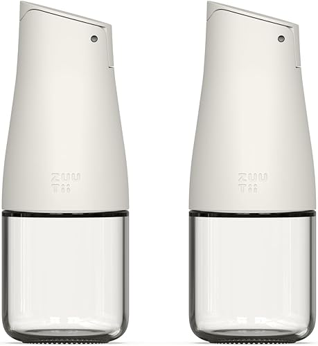 Zuutii Juego de botellas dispensadoras de aceite de oliva y vinagre, dispensador de aceite de vidrio de 5.8 onzas para cocina, botella dispensadora