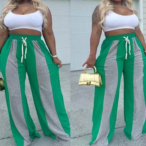 YOOTIKO Women Baggy Sweatpants Lounge Pants Drawstring Elastic Waist Straight Wide Leg Palazzo Pants3