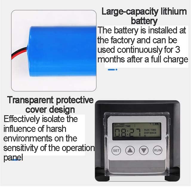 Alimentador automático de peces, temporizador programable, alimentado por energía solar, recargable, capacidad de 6 litros, impermeable, pantalla LCD para acuario y estanque