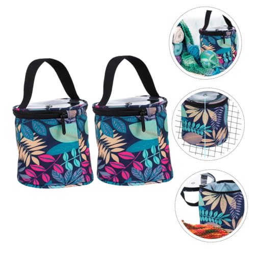 Bolsa para ovillos de lana cilíndrica que evita enredos y protege hilos del polvo doméstico 5