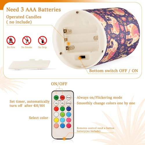 Bougies à piles violettes GuoChe lot de 2 avec télécommande pour déco