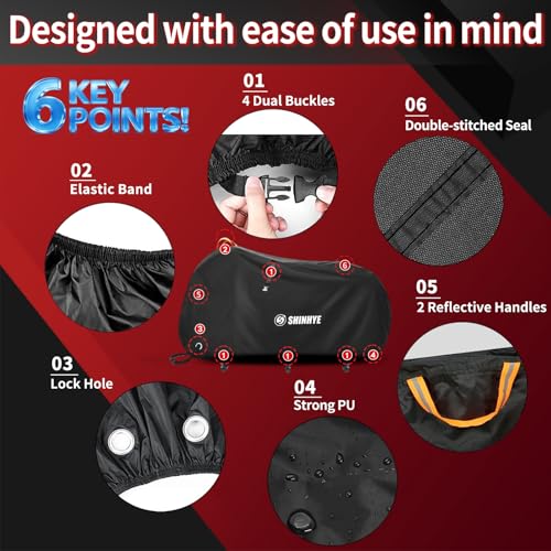 Funda para Bicicleta Impermeable ShinHye 600D Heavy Duty, Tamaño L para 1 Bicicleta miniatura 3