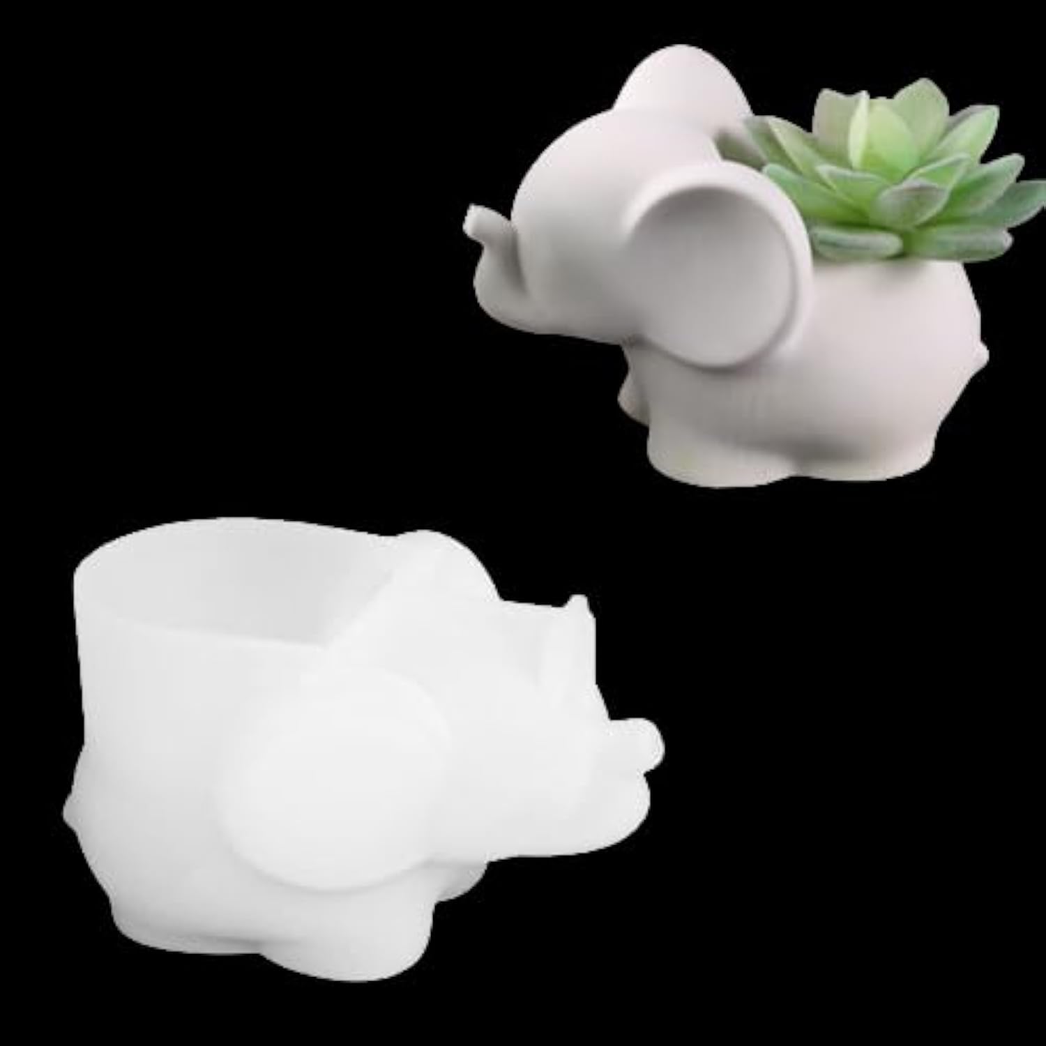 iSuperb Epoxy Mould Elephant Epoxy Resin Mould UV Resin Silicone Mould Tin 3D Candle Holder Animal Casting Mould for DIY Makeup Holder Molds Sponge Holder Decorations (Elephant)