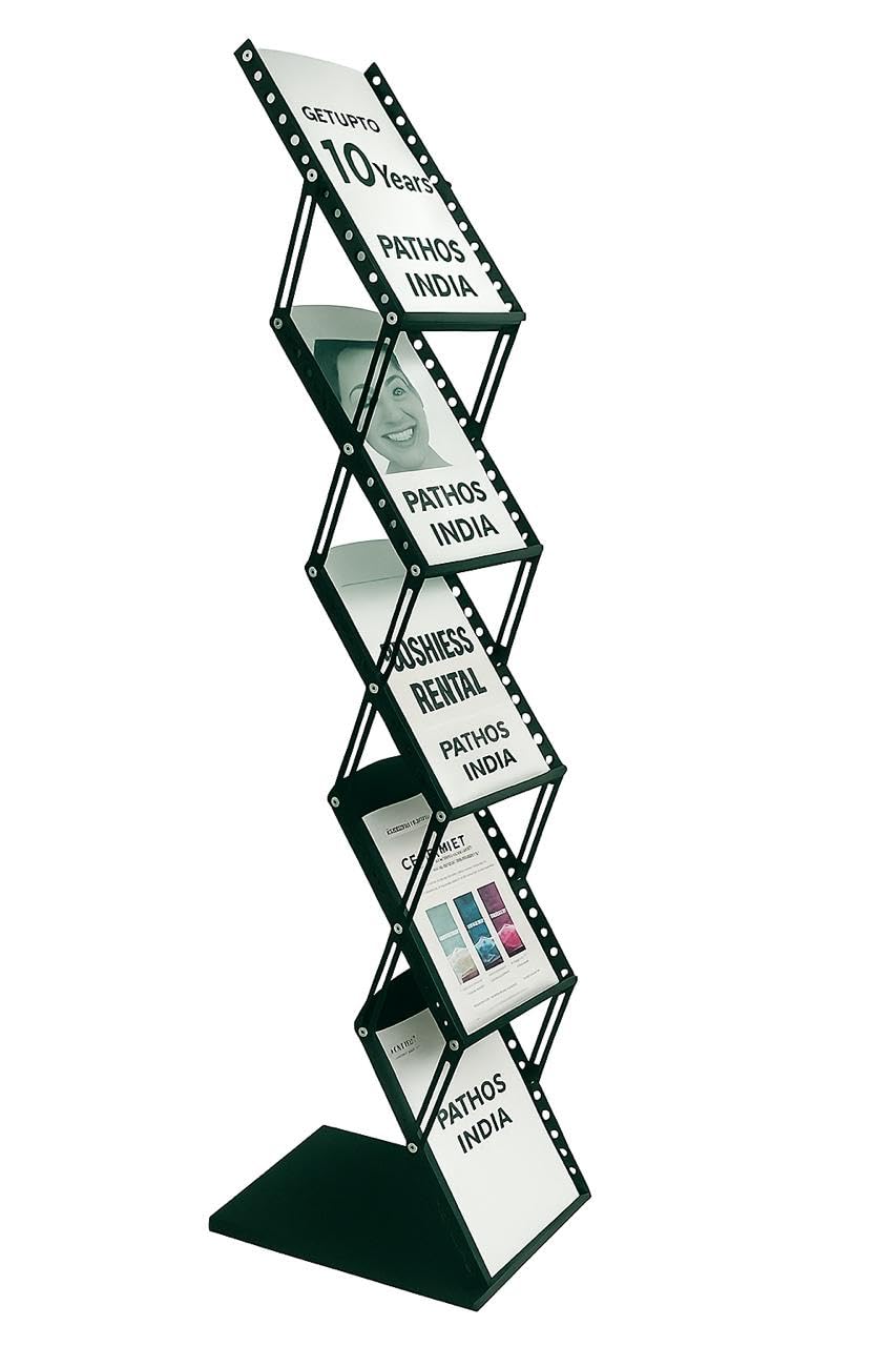 PATHOS INDIA magazine holder stand zigzag brochure catalogue rack