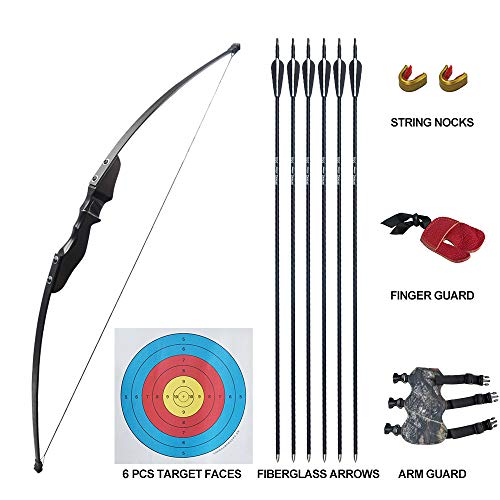 D&Q Archery Takedown Recurve Bow and Arrow Set 35 lbs Longbow Kit