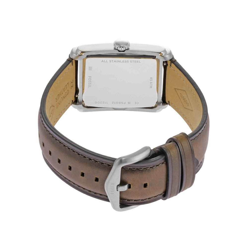 Fossil Carraway Watch for Men, Quartz Three Hand Movement with Leather or Stainless Steel Strap
