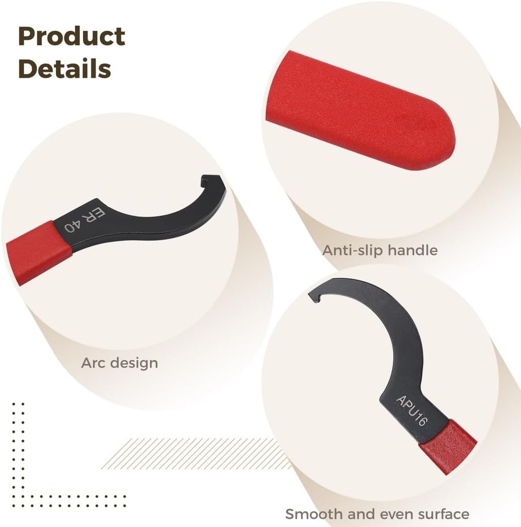 6-Piece Adjustable Coilover Wrenches, C-Shape Spanner Tool For Suspension & Shock System Adjustments