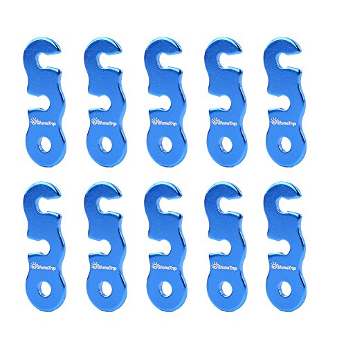 POCREATION Camping Rope Buckle, Aluminium AlloyMaterial Buckles Heat Resisting Tent Buckle Sturdy and Rope Stopper Tent Tensioners Tent for Tent Camping Hiking Backpacking Outdoor