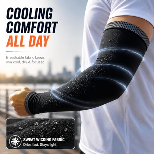 Image of PulGos ๐๐๐๐๐ UV Protection Cooling Arm Sleeves for Men &Women | Quick Dry & Breathable ๐๐ฎ๐ง๐๐ฎ๐ซ๐ง Protection Hand Sleeves for boys | SUMMERS MUST- HAVE Hand Gloves for Bike Riding & Cycling