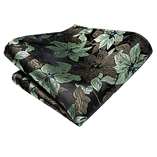 Image of Dubulle Paisley Floral Ascot for Men Self Tie Mens Cravat and Pocket Square Cufflinks Wedding