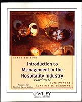 Introduction to Management in the Hospitality Industry Part Two Prepared for the Stratford Career Institute 0471719811 Book Cover