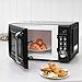 COSTWAY Retro Countertop Microwave Oven, 0.7Cu.ft, 700-Watt, High Energy Efficiency, 5 Micro Power, Delayed Start Function, with Glass Turntable & Viewing Window, LED Display, Child Lock (Black)
