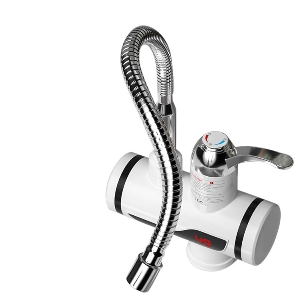 Electric Tap Intelligent Instant Hot Water Faucet StainlessSteel Universal Hose Tankless with Shower Bathroom Kitchen Heater(Universal Hose)