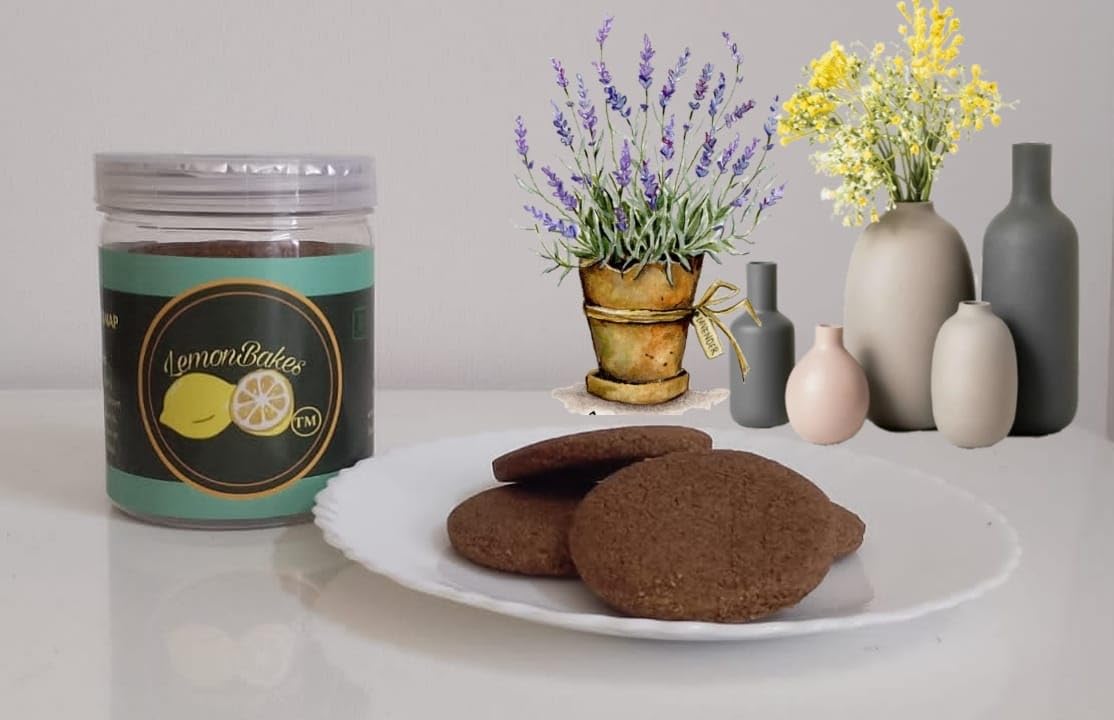LEMONBAKES Ragi Gingersnap 170 gram | Healthy & Tasty Snacks | Freshly Baked Delicious & Crunchy Cookies/Biscuits