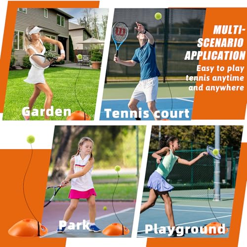 LPZMPZ Tennis Trainer Tennis Alleine Spielen Trainer Baseboard Set mit 3 Rebound Ball, Tennis Übungsgerät, Autodidaktische Tennis-Trainer Set, für Spieler Anfänger