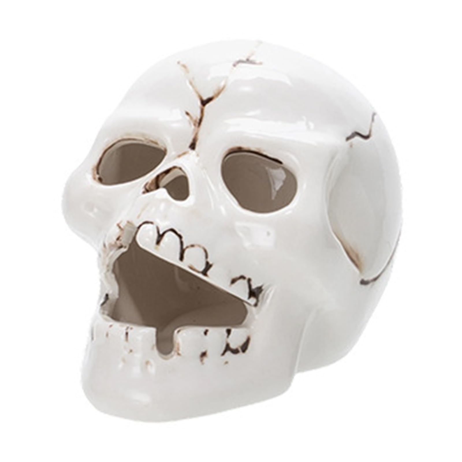 Ceramic Skull Holder for Cone & Backflow, Halloween Tabletop Accent, Vintage Skull Decor Incenses Burners Holder Ceramic Halloween Decor Gothic Tabletop Accent Shelf Display Bedroom Ornament Seasonal