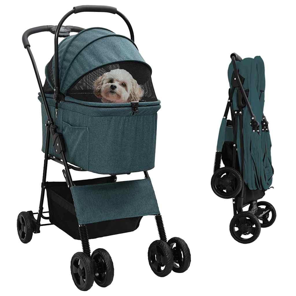 Passeggino pieghevole per animali Verde 81 x 47 x 99 cm,Articoli per animali,Animali domestici - Articoli,Passeggini per animali domestici-42012433