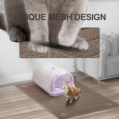 Image of Cat Litter Mat, Litter Trapping Mat Soft on Kitty Paws, 35 inch x 24 inch Kitten Litter Box Mat for Cleaner Floors, Waterproof, Easy Clean, Durable Large Size Cat Litter Pad for Kitten.