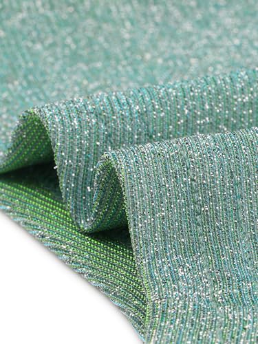 Haut dos nu à paillettes Allegra K vert clair en taille M avec col bénitier - 5