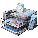 2 Tiers Letter Tray, Filing Tray for Office, Paper Desk Organiser, Paper Folder, Desk Tidy Organizer A4, Document Holder for Home Office School
