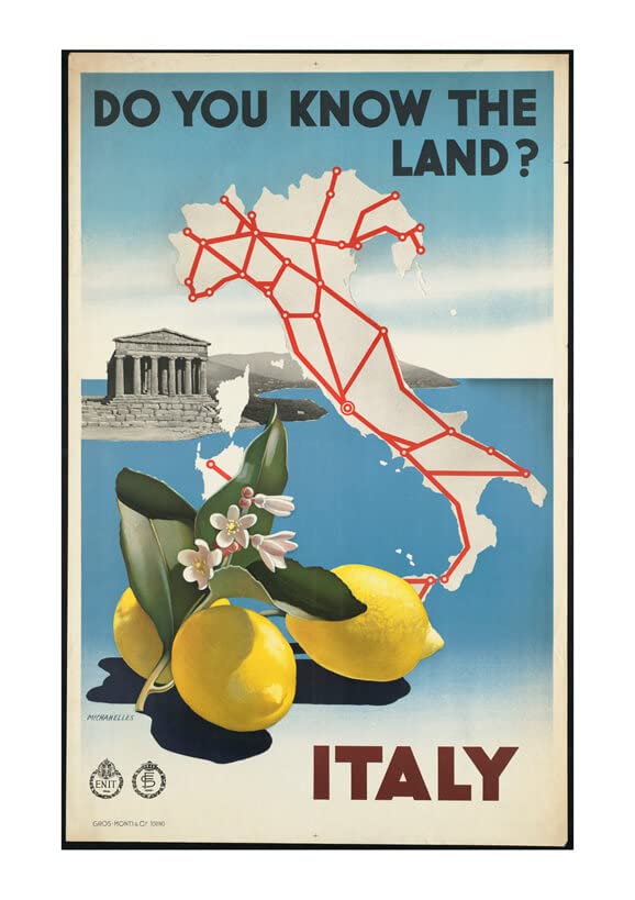 Poster Italie Do You Know The Land petit format affiche encadrée mat d'archivage