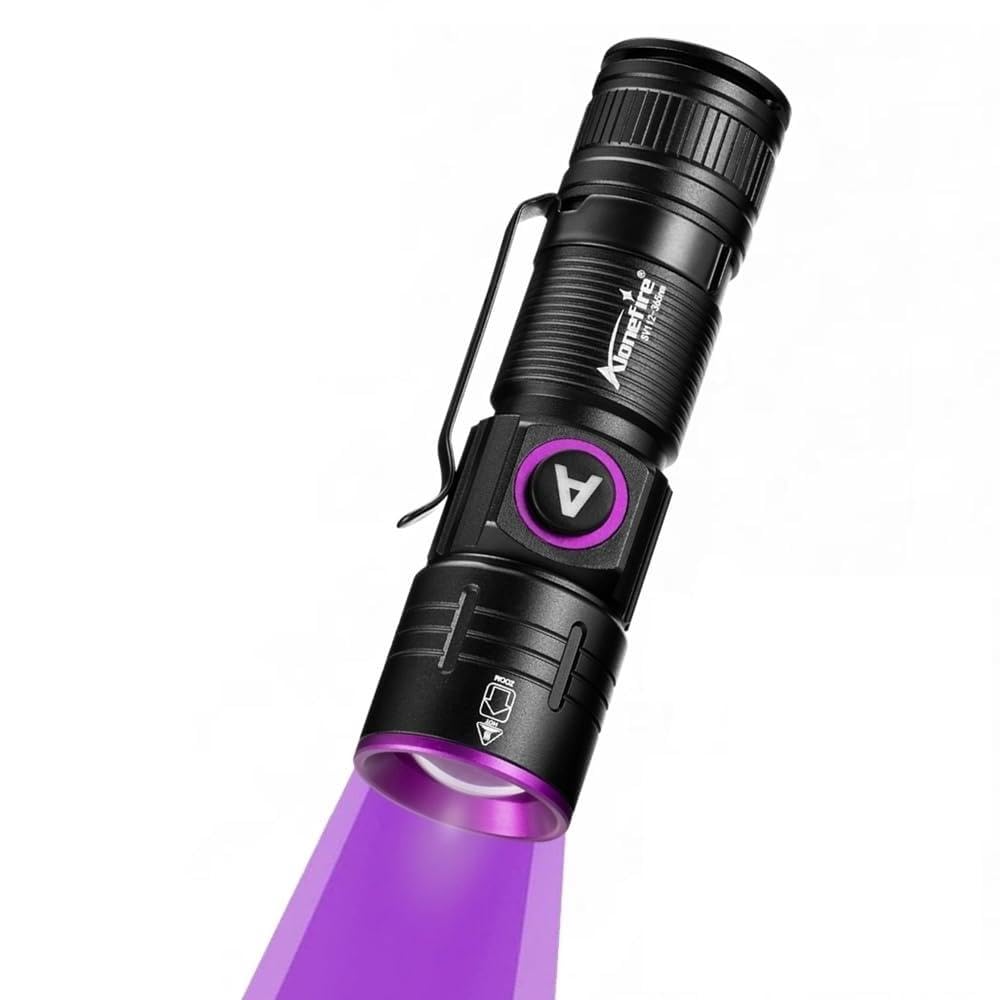 Alonefire SV112 UV Torch 365nm 5W USB Rechargeable - Professional Pet Urine Detector Zoom Blacklight for Scorpions & Mineral Detection