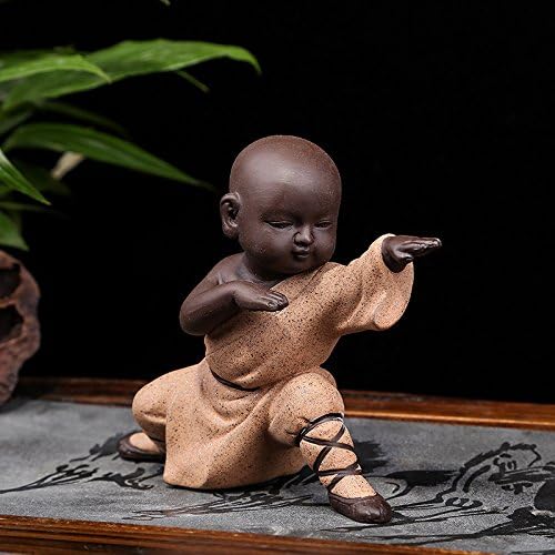 Miniatura 7 de Estatuas de Buda de cerámica, 4 figuras de Buda en miniatura, figuras de monje, manualidades, adornos para decoración del hogar, decoración de mesa