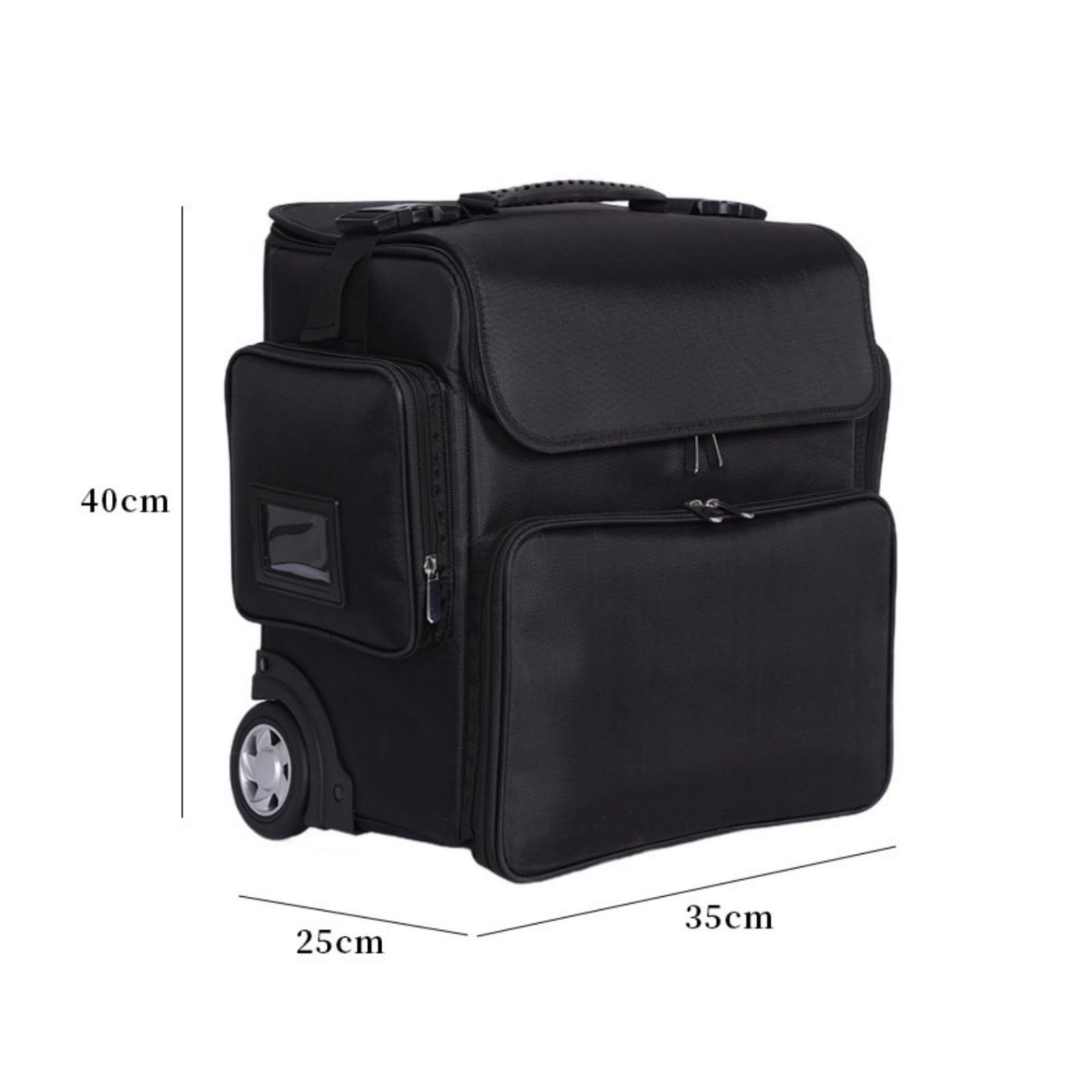 Harilla Professioneller Schminker Roller Trolley Kosmetiker Visagistener mit Stabilem Zuggriff Und Rollen aus Oxford Gewebe mit Hauptfach Und Trennwänden für Reise Messe Eventeinsatz