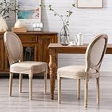 chairus Farmhouse Dining Chairs Set of 2 French Country Dining Room Chairs Vintage Fabric Upholstere