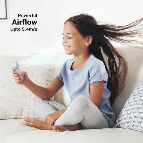 Image of Zebronics Heat Buster 100, Mini Portable Hand Fan, 10500 RPM, 3 Speed Modes with Brushless Motor, Upto 5.4m /s Airflow, Type C Charging, for Travel, Makeup, Office, Home (White)