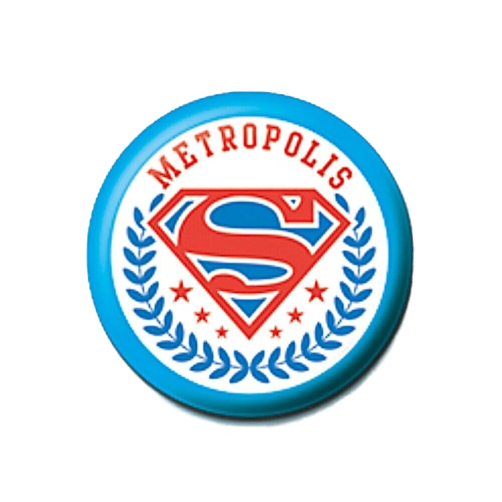 Warner Brothers Warner Bros Superman Metropolis Button Badge White/Blue, One Size