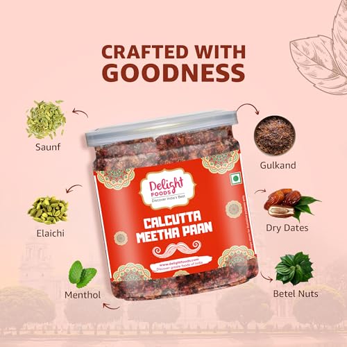 Image of Delight Foods Calcutta Meetha Paan and Jaipuri Meetha Paan, 600gm (300g x 2) | Sweet Hygienically Packed Traditional Mukhwas | Premium Mouth Freshener