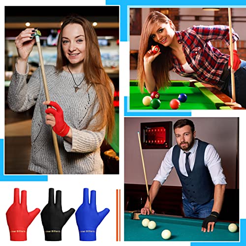Junkin 15 Pcs 3 Fingers Pool Gloves Billiard Glove Elastic Shooters Snooker Cue Sport Gloves Show Pool Gloves For Women And Men #TOP3