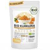 EWL Naturprodukte Bio Kurkuma Pulver 1200g extra XXL Bio-Vorteilspack Kurkuma Pulver Bio Kurkumapulver aus kontrolliert biologischem Anbau Abgefüllt + kontrolliert in Deutschland Curcuma Pulver