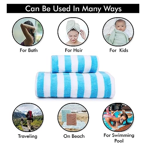 Image of HomeCloud Ultra Soft 300 GSM Bath Towel Set | 3X Softer Than Cotton Towels | Highly Absorbent & Ultra Fast Dry | Perfect for Home, Pool, Spa & Gym |Set of 2 (1 Bath (140x70cm), 1 Face Towel (75x35cm)