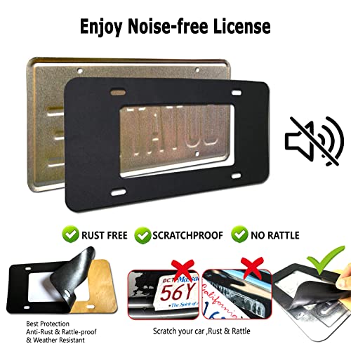 Bgmvfk Carbon Fiber License Plate Frame- Black Carbon Pattern Plastic Car Tag Holder Bracket, 2 Pack 4 Hole Thin Edge Front Rear Cover For Men Women, With Stainless Steel Screw Caps #TOP5