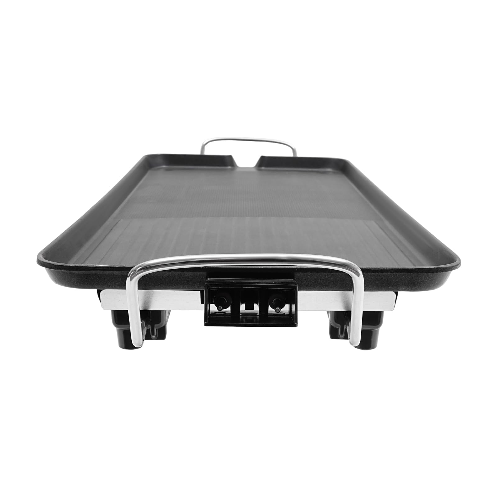 Barbacoa eléctrica, portátil, con 5 niveles de temperatura, 68 x 28 cm | 1500 W y revestimiento antiadherente, para camping, jardín y picnic