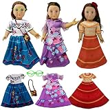 18 Inch Doll Clothes , 3 Pcs Magic Family Encanto Set Includes Mirabel, Isabella , Dolores, Costume