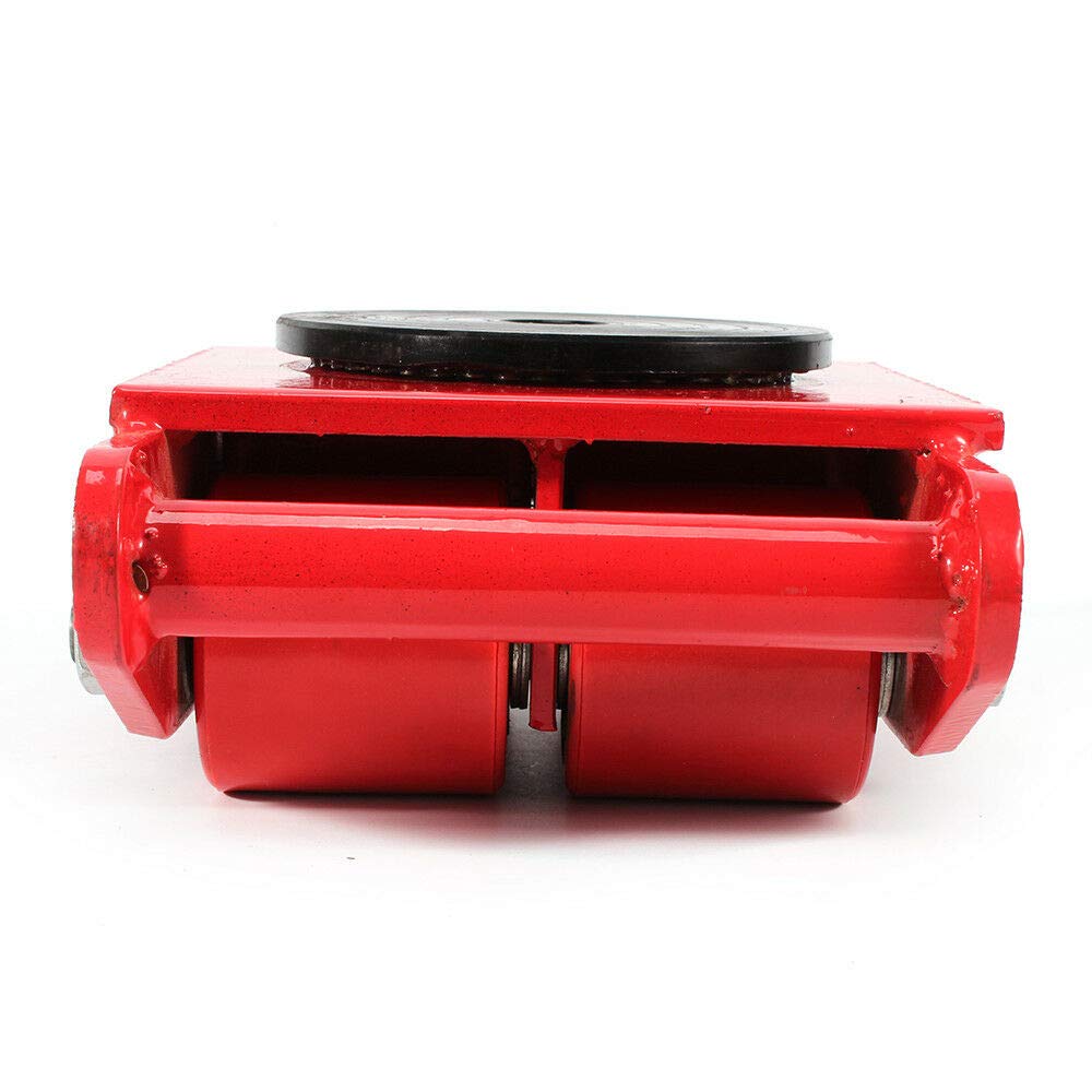 6T 360° Industrieroller Panzerrollen Rot, Transportfahrwerk Transportrollen Schwerlastrollen Stahl, Transportrolle Maschinerie Maschinentransport (Farbe : 4pcs-Rot)