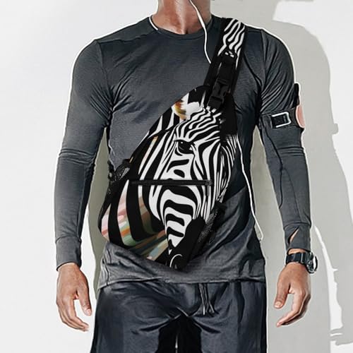 Mochila de pecho sling Abstract Animal Zebra para hombre y mujer miniatura 7