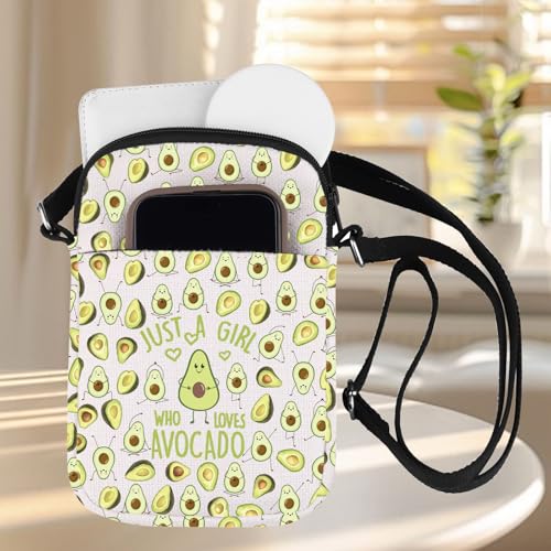 ZJXHPO Vegan Cross Body Bag Just A Who Loves Avocados Messenger Bag Avocado Lover Gift Vegetarian Gift4