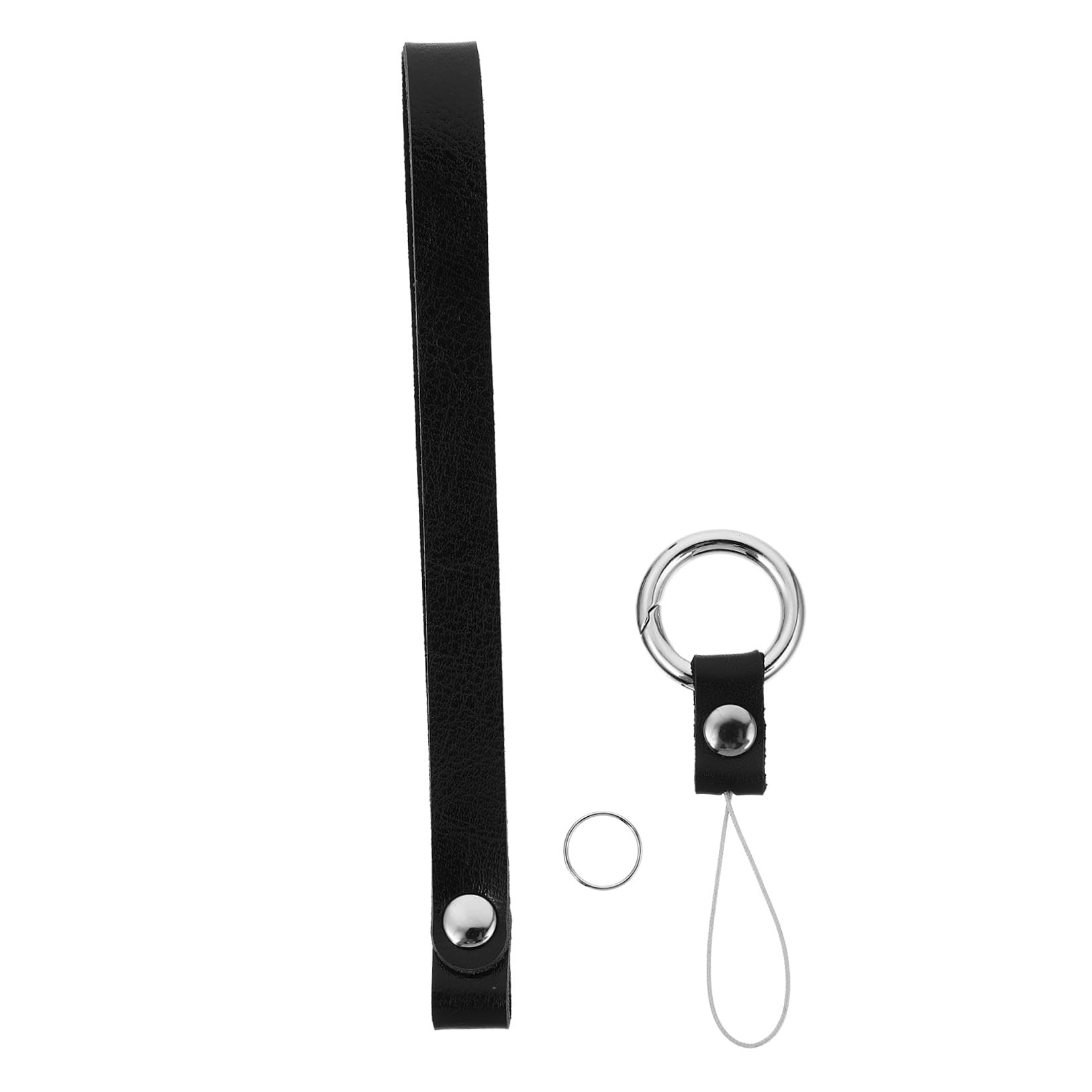 Correa de Muñeca Fácil de Instalar, Cuero Negro, Ligera y Antideslizante, para Teléfono Móvil y Cámara, Adecuado para Viajes y Uso al Aire Libre