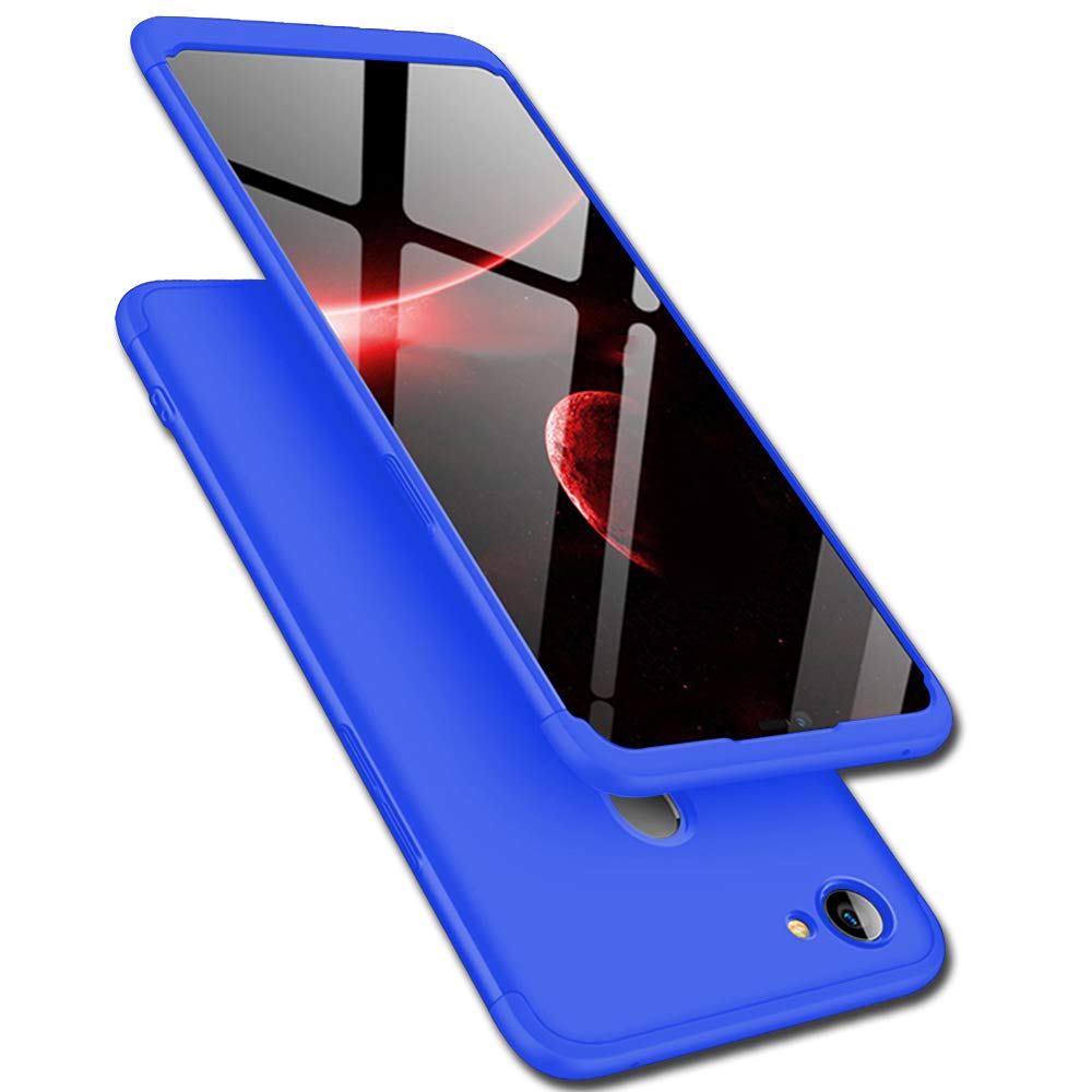 TheGiftKartFull Body 3-in-1 Slim Fit Complete 3D 360 Degree Protection Hybrid Hard Bumper Back Case For Oppo F7 (All Blue)